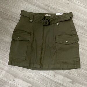 SO Olive Green Mini Skirt with Pockets size 10